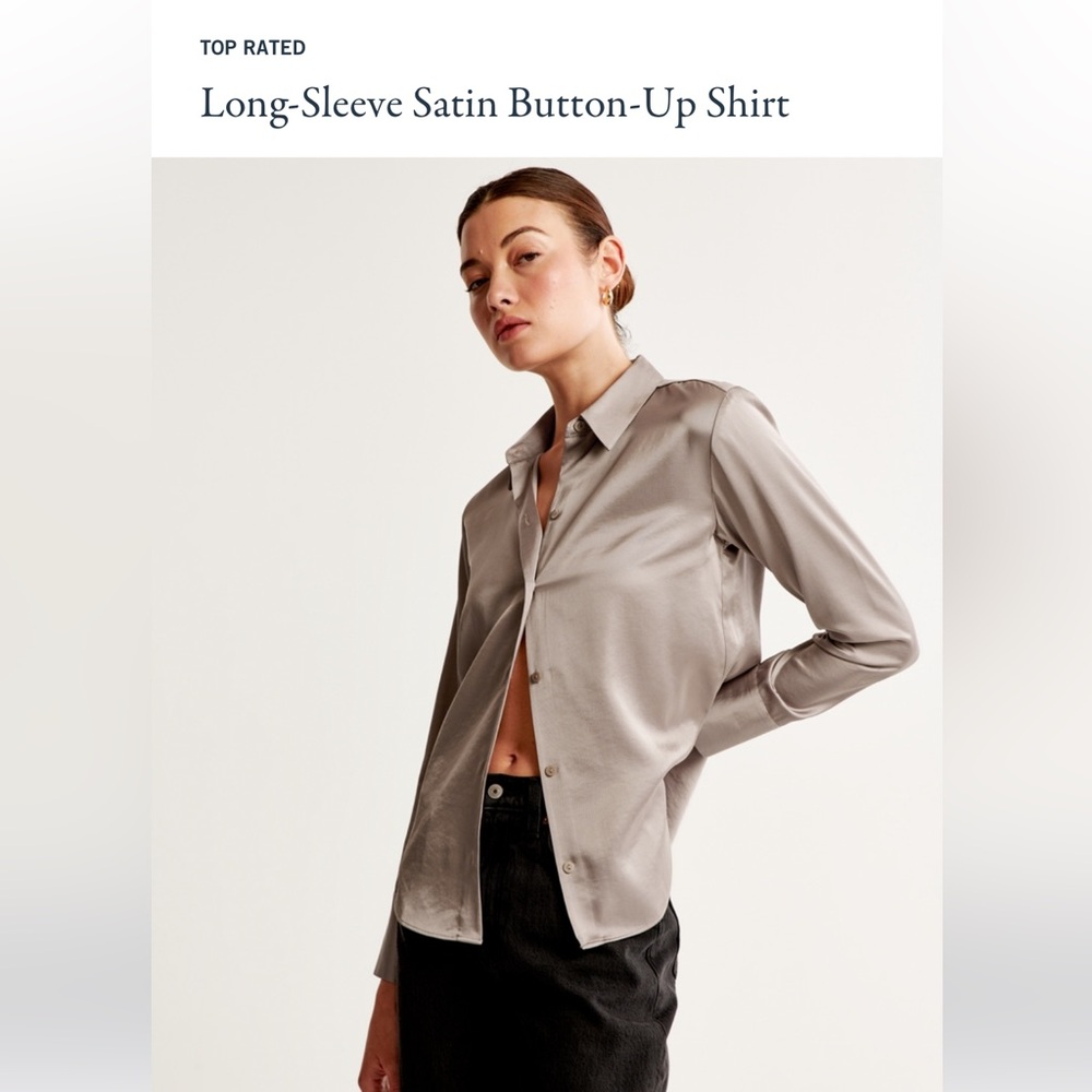 Long sleeve satin button up shirt